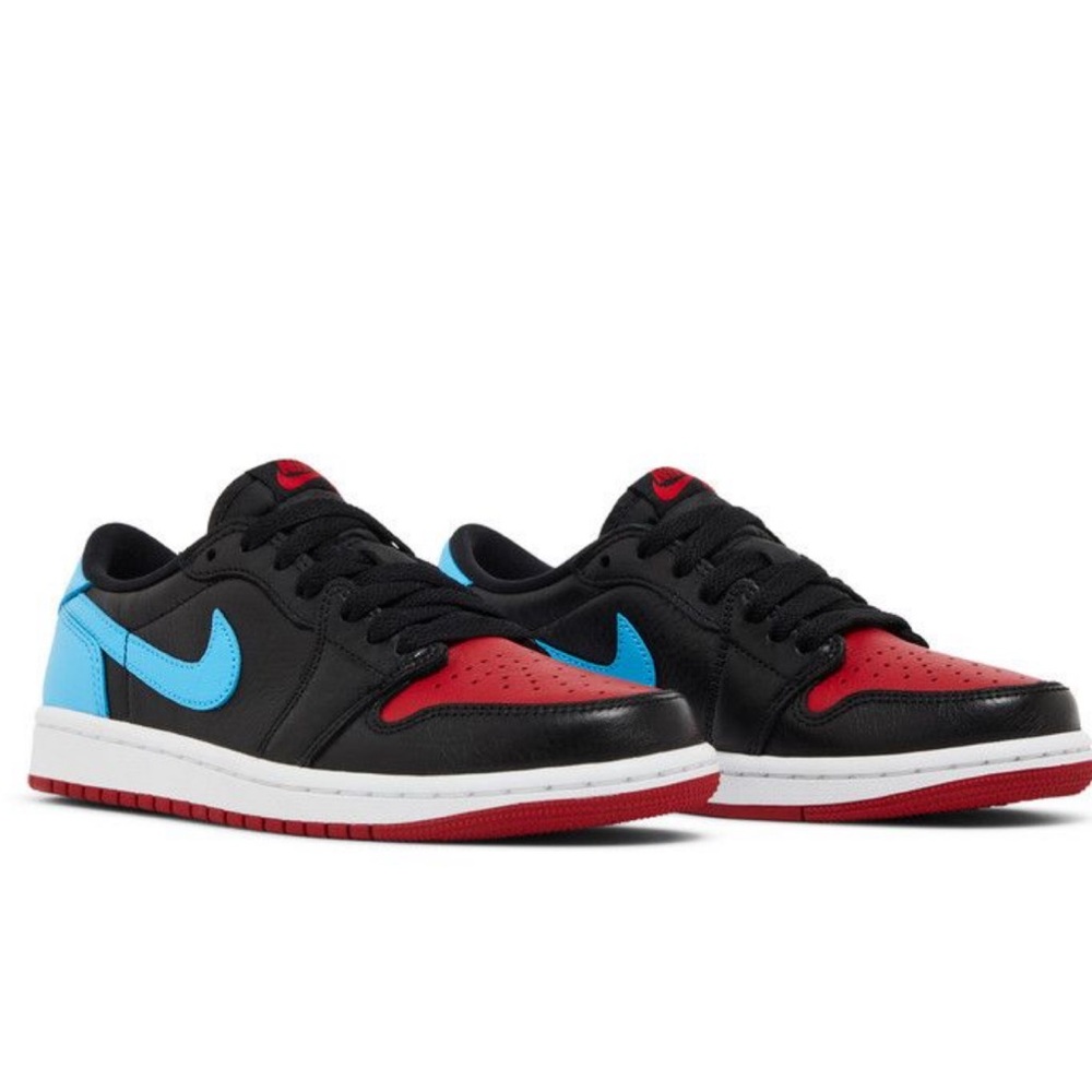 NEW - Jordan Low Retro 1 OG - NC to CHI - W 9.5/M 8 - Black/Red/Blue